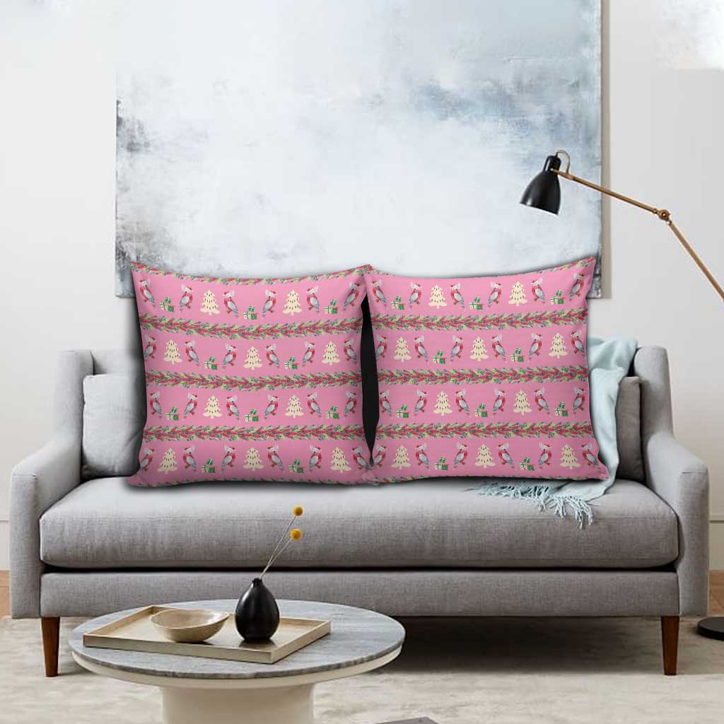 Australia Pink Galah Christmas Pillow Cover Eolophus Roseicapilla Bottlebrush Seamless - Aussie Hoodie