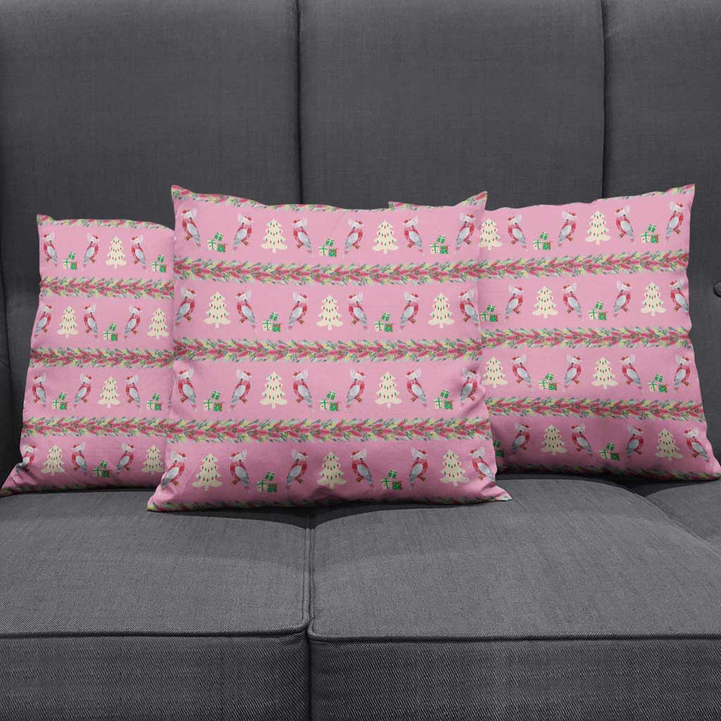 Australia Pink Galah Christmas Pillow Cover Eolophus Roseicapilla Bottlebrush Seamless - Aussie Hoodie