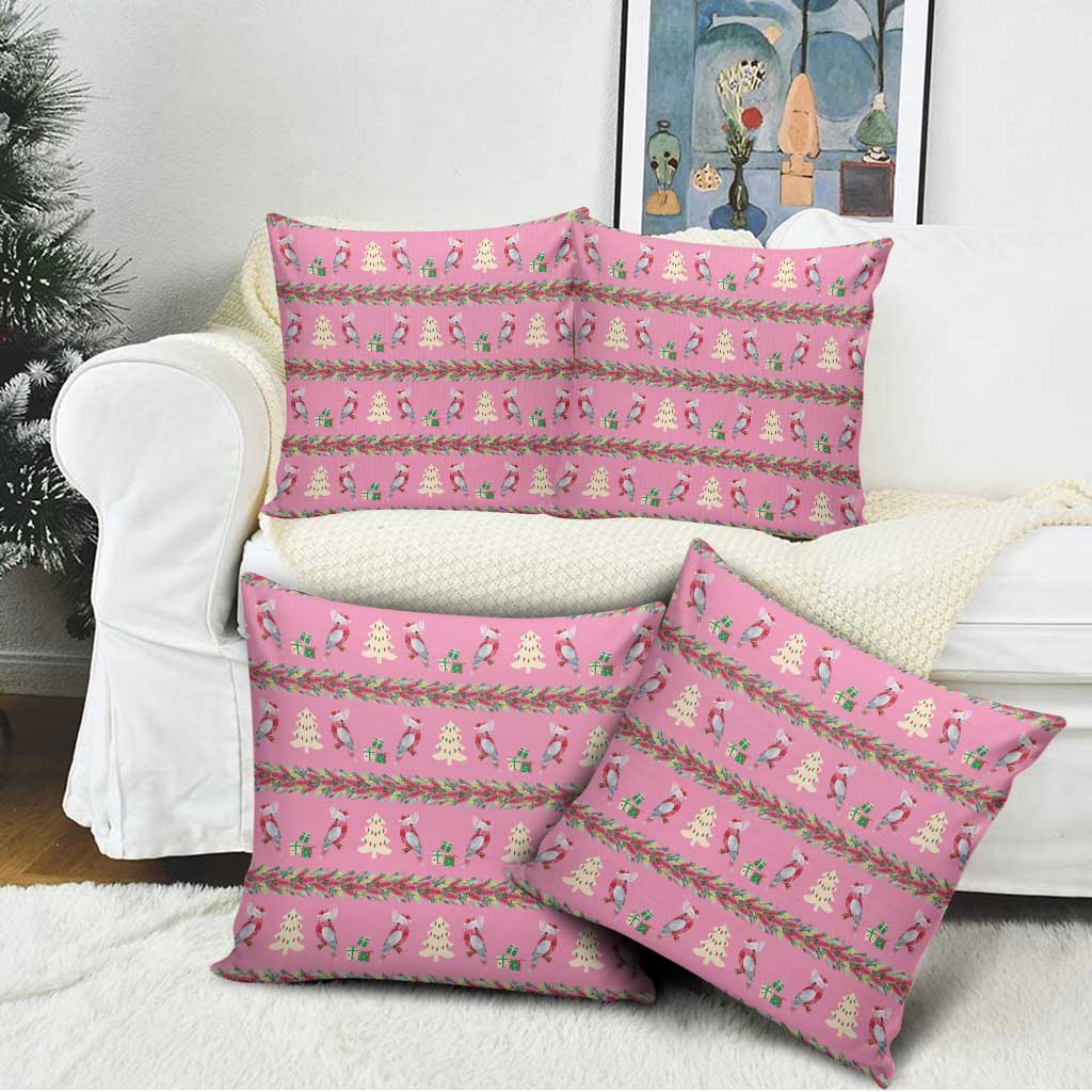 Australia Pink Galah Christmas Pillow Cover Eolophus Roseicapilla Bottlebrush Seamless - Aussie Hoodie