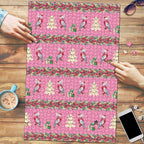 Australia Pink Galah Christmas Puzzle Eolophus Roseicapilla Bottlebrush Seamless - Aussie Hoodie