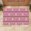 Australia Pink Galah Christmas Rubber Doormat Eolophus Roseicapilla Bottlebrush Seamless - Aussie Hoodie