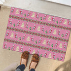 Australia Pink Galah Christmas Rubber Doormat Eolophus Roseicapilla Bottlebrush Seamless - Aussie Hoodie