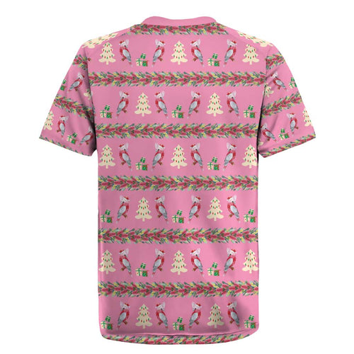 Australia Pink Galah Christmas Rugby Jersey Eolophus Roseicapilla Bottlebrush Seamless - Aussie Hoodie