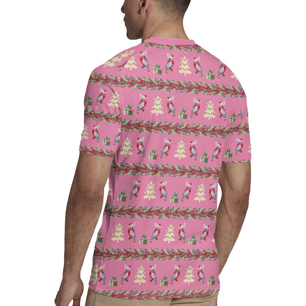 Australia Pink Galah Christmas Rugby Jersey Eolophus Roseicapilla Bottlebrush Seamless - Aussie Hoodie