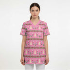 Australia Pink Galah Christmas Scrub Top Eolophus Roseicapilla Bottlebrush Seamless - Aussie Hoodie