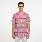 Australia Pink Galah Christmas Scrub Top Eolophus Roseicapilla Bottlebrush Seamless - Aussie Hoodie