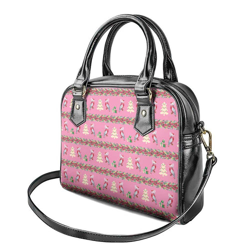 Australia Pink Galah Christmas Shoulder Handbag Eolophus Roseicapilla Bottlebrush Seamless - Aussie Hoodie