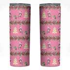 Australia Pink Galah Christmas Skinny Tumbler Eolophus Roseicapilla Bottlebrush Seamless - Aussie Hoodie