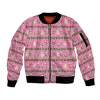 Australia Pink Galah Christmas Sleeve Zip Bomber Jacket Eolophus Roseicapilla Bottlebrush Seamless - Aussie Hoodie