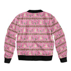 Australia Pink Galah Christmas Sleeve Zip Bomber Jacket Eolophus Roseicapilla Bottlebrush Seamless - Aussie Hoodie