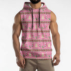 Australia Pink Galah Christmas Sleeveless Hoodie Eolophus Roseicapilla Bottlebrush Seamless - Aussie Hoodie