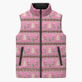 Australia Pink Galah Christmas Sleeveless Puffer Jacket Eolophus Roseicapilla Bottlebrush Seamless - Aussie Hoodie