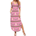 Australia Pink Galah Christmas Summer Maxi Dress Eolophus Roseicapilla Bottlebrush Seamless - Aussie Hoodie