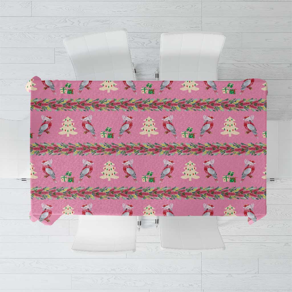Australia Pink Galah Christmas Tablecloth Eolophus Roseicapilla Bottlebrush Seamless - Aussie Hoodie