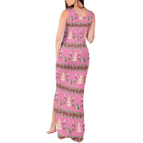 Australia Pink Galah Christmas Tank Maxi Dress Eolophus Roseicapilla Bottlebrush Seamless - Aussie Hoodie