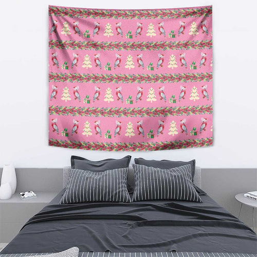 Australia Pink Galah Christmas Tapestry Eolophus Roseicapilla Bottlebrush Seamless - Aussie Hoodie