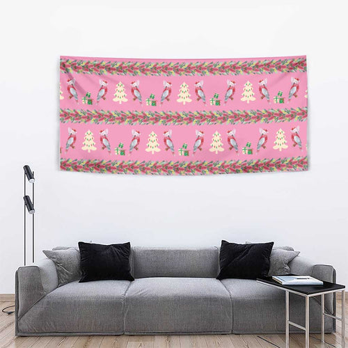 Australia Pink Galah Christmas Tapestry Eolophus Roseicapilla Bottlebrush Seamless - Aussie Hoodie