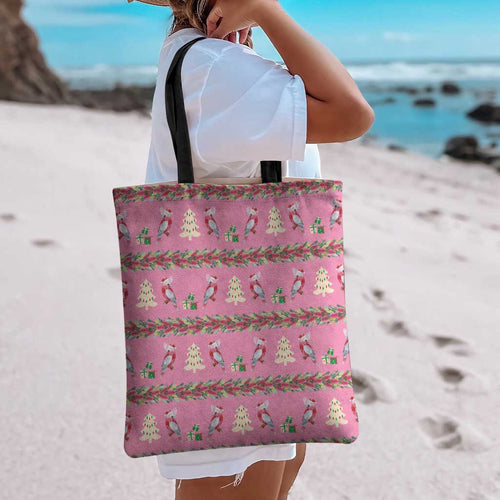 Australia Pink Galah Christmas Tote Bag Eolophus Roseicapilla Bottlebrush Seamless - Aussie Hoodie