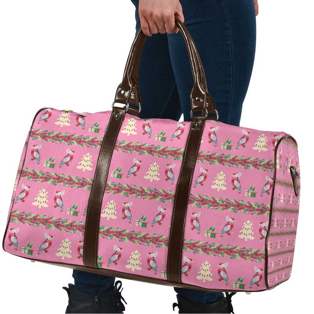 Australia Pink Galah Christmas Travel Bag Eolophus Roseicapilla Bottlebrush Seamless - Aussie Hoodie