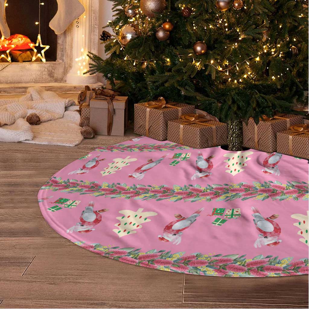 Australia Pink Galah Christmas Tree Skirt Eolophus Roseicapilla Bottlebrush Seamless - Aussie Hoodie