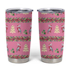 Australia Pink Galah Christmas Tumbler Cup Eolophus Roseicapilla Bottlebrush Seamless - Aussie Hoodie