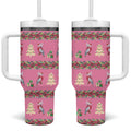 Australia Pink Galah Christmas Tumbler With Handle Eolophus Roseicapilla Bottlebrush Seamless - Aussie Hoodie