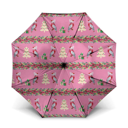 Australia Pink Galah Christmas Umbrella Eolophus Roseicapilla Bottlebrush Seamless - Aussie Hoodie