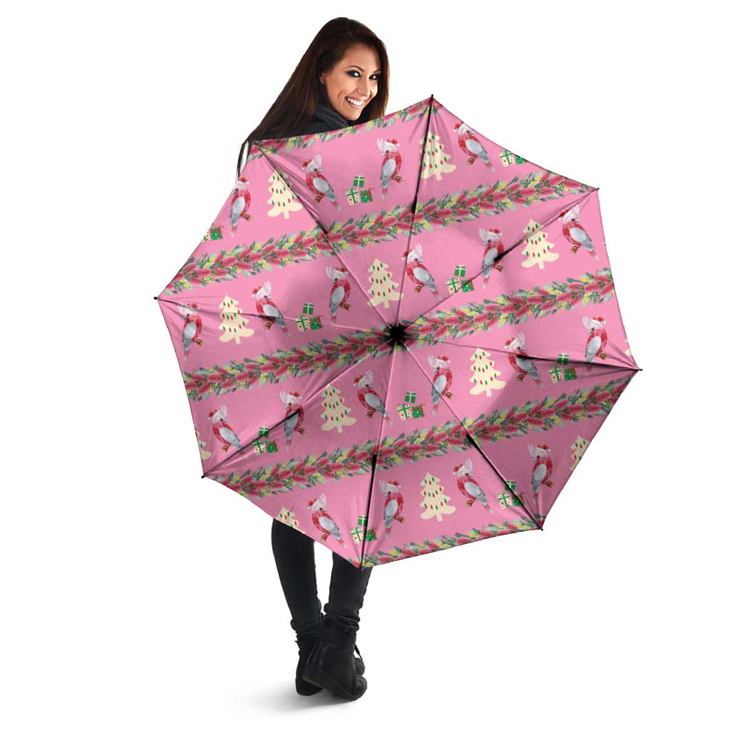 Australia Pink Galah Christmas Umbrella Eolophus Roseicapilla Bottlebrush Seamless - Aussie Hoodie