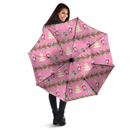 Australia Pink Galah Christmas Umbrella Eolophus Roseicapilla Bottlebrush Seamless - Aussie Hoodie