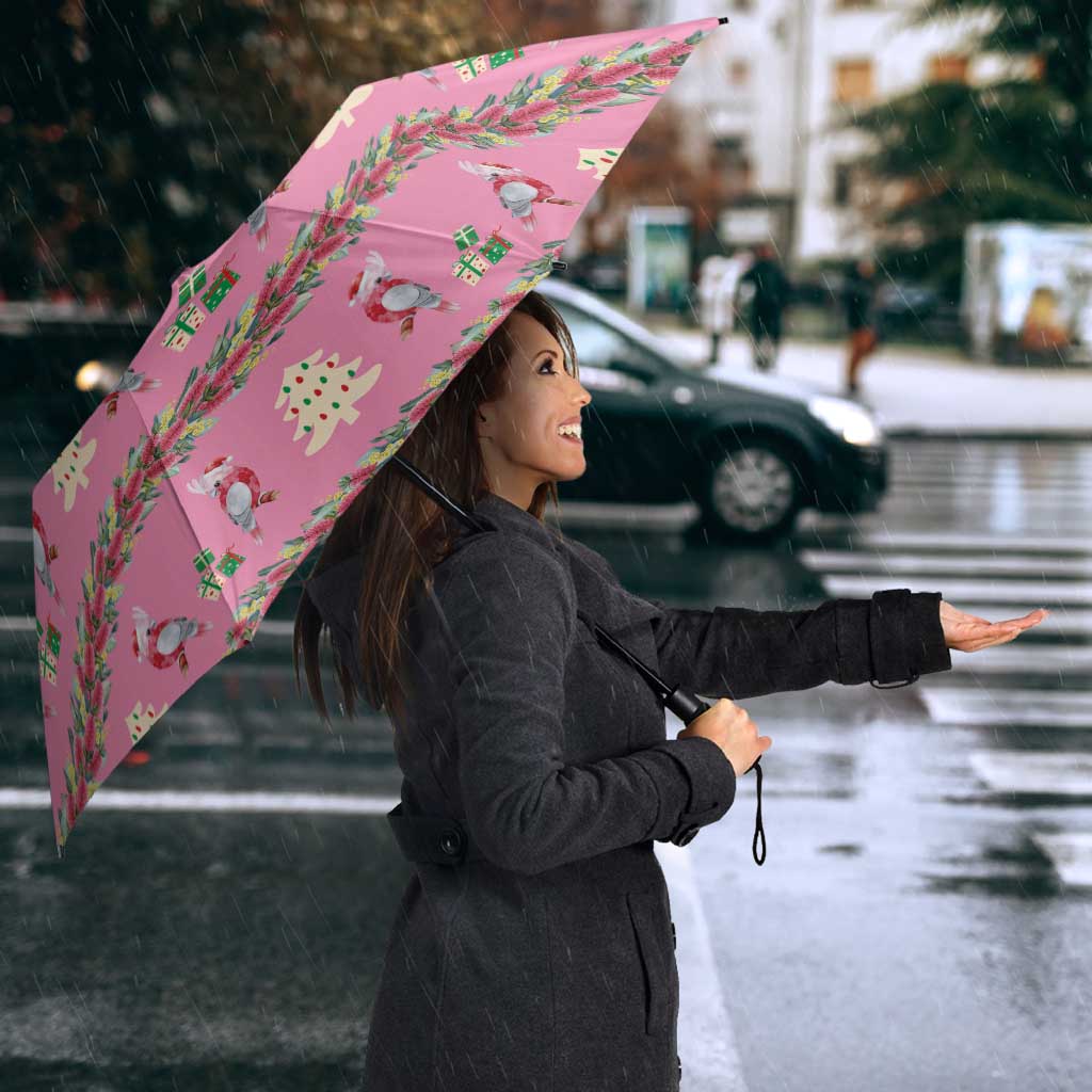 Australia Pink Galah Christmas Umbrella Eolophus Roseicapilla Bottlebrush Seamless - Aussie Hoodie