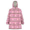 Australia Pink Galah Christmas Wearable Blanket Hoodie Eolophus Roseicapilla Bottlebrush Seamless - Aussie Hoodie