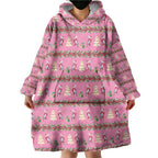 Australia Pink Galah Christmas Wearable Blanket Hoodie Eolophus Roseicapilla Bottlebrush Seamless - Aussie Hoodie