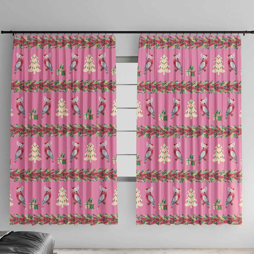 Australia Pink Galah Christmas Window Curtain Eolophus Roseicapilla Bottlebrush Seamless - Aussie Hoodie