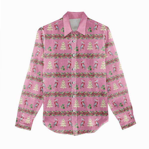 Australia Pink Galah Christmas Women Casual Shirt Eolophus Roseicapilla Bottlebrush Seamless - Aussie Hoodie
