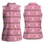 Australia Pink Galah Christmas Women Sleeveless Polo Shirt Eolophus Roseicapilla Bottlebrush Seamless - Aussie Hoodie