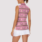 Australia Pink Galah Christmas Women Sleeveless Polo Shirt Eolophus Roseicapilla Bottlebrush Seamless - Aussie Hoodie