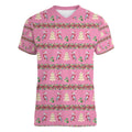 Australia Pink Galah Christmas Women V-Neck T-Shirt Eolophus Roseicapilla Bottlebrush Seamless - Aussie Hoodie