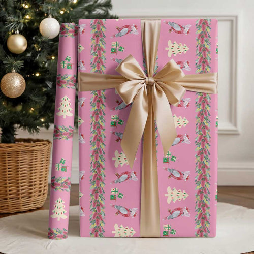 Australia Pink Galah Christmas Wrapping Paper Eolophus Roseicapilla Bottlebrush Seamless - Aussie Hoodie