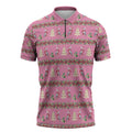 Australia Pink Galah Christmas Zipper Polo Shirt Eolophus Roseicapilla Bottlebrush Seamless - Aussie Hoodie