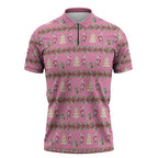Australia Pink Galah Christmas Zipper Polo Shirt Eolophus Roseicapilla Bottlebrush Seamless - Aussie Hoodie
