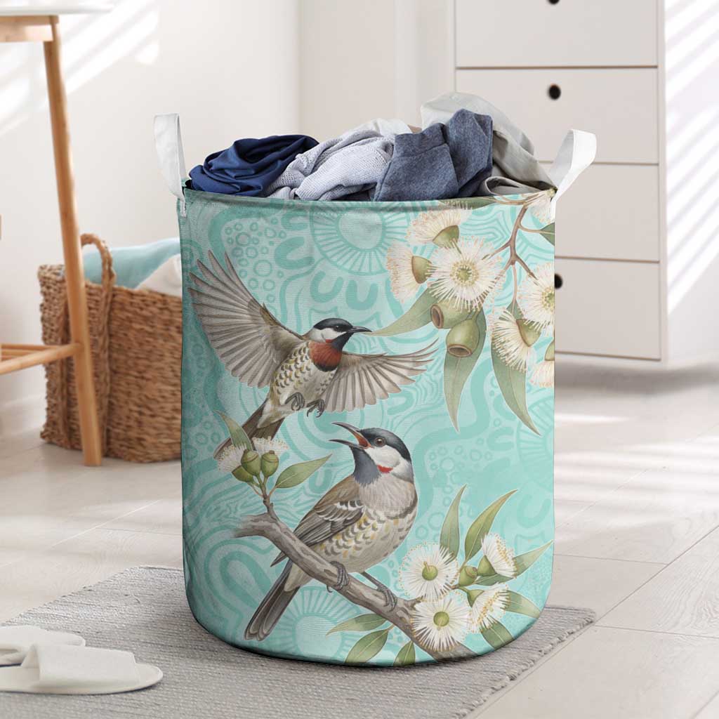 Australia Red Wattlebird Laundry Basket Eucalyptus Alba Indigenous Art - Aussie Hoodie
