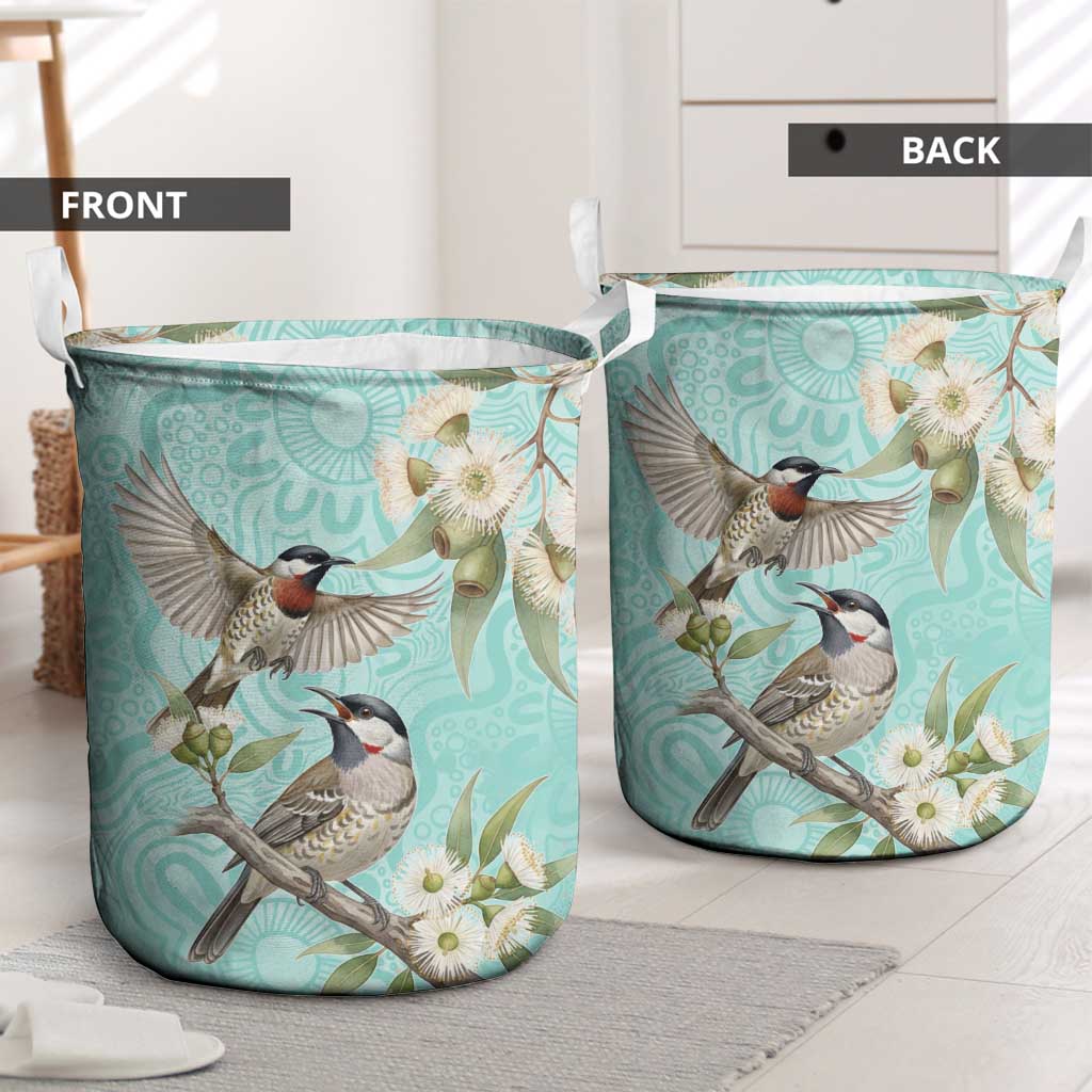 Australia Red Wattlebird Laundry Basket Eucalyptus Alba Indigenous Art - Aussie Hoodie
