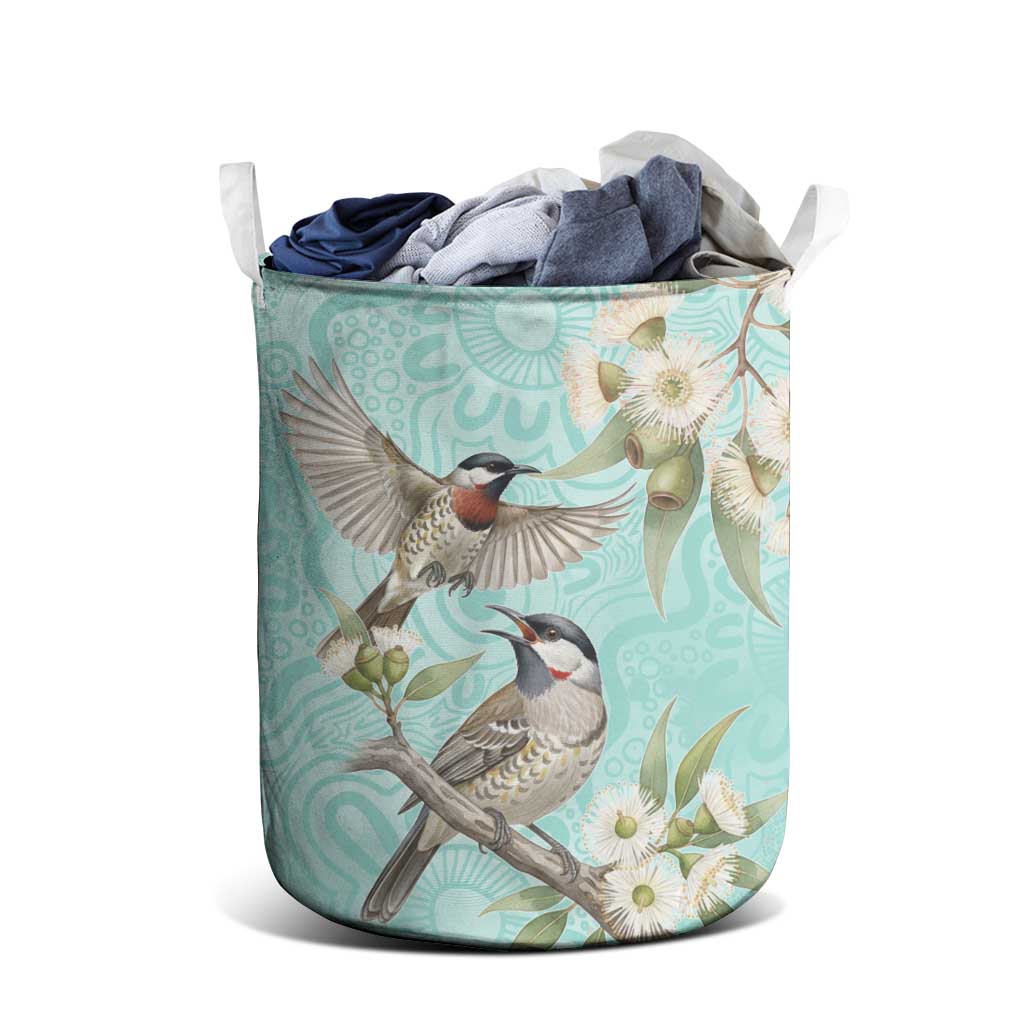Australia Red Wattlebird Laundry Basket Eucalyptus Alba Indigenous Art - Aussie Hoodie