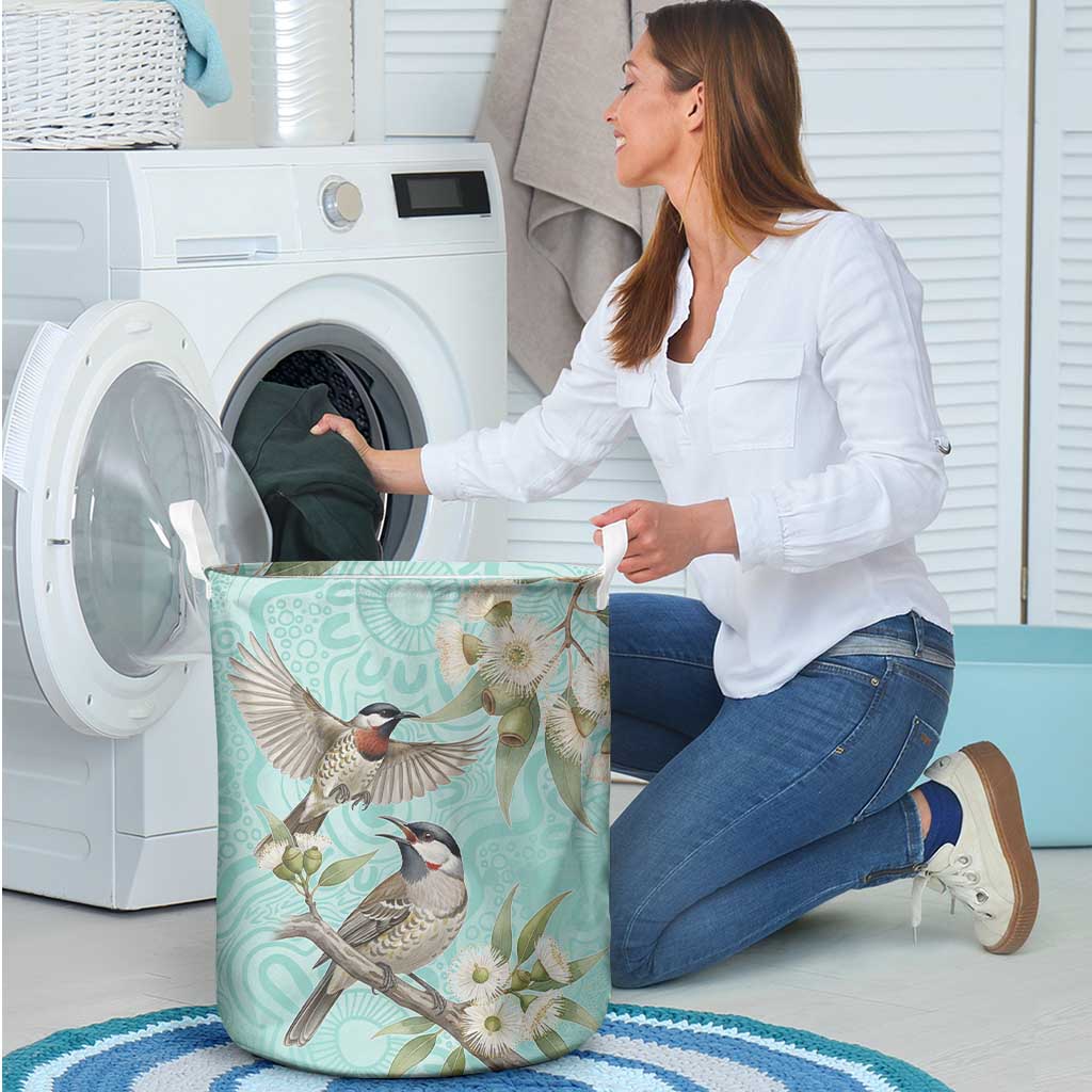 Australia Red Wattlebird Laundry Basket Eucalyptus Alba Indigenous Art - Aussie Hoodie