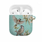 Australia Red Wattlebird AirPods Case Eucalyptus Alba Indigenous Art - Aussie Hoodie