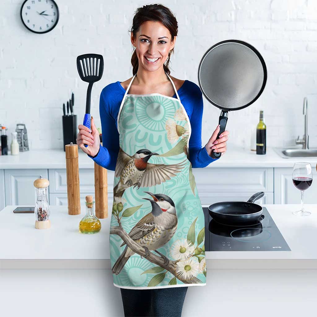 Australia Red Wattlebird Apron Eucalyptus Alba Indigenous Art - Aussie Hoodie