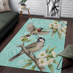 Australia Red Wattlebird Area Rug Eucalyptus Alba Indigenous Art - Aussie Hoodie
