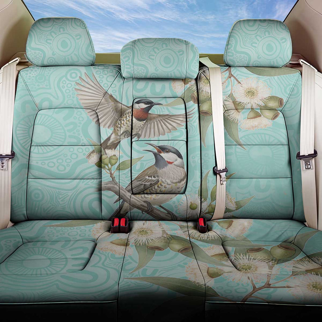 Australia Red Wattlebird Back Car Seat Cover Eucalyptus Alba Indigenous Art - Aussie Hoodie