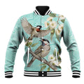 Australia Red Wattlebird Baseball Jacket Eucalyptus Alba Indigenous Art - Aussie Hoodie