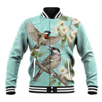 Australia Red Wattlebird Baseball Jacket Eucalyptus Alba Indigenous Art - Aussie Hoodie